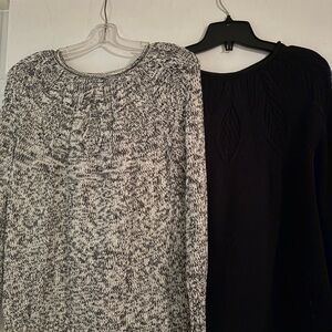 Women's Black and Gray Sweater Set